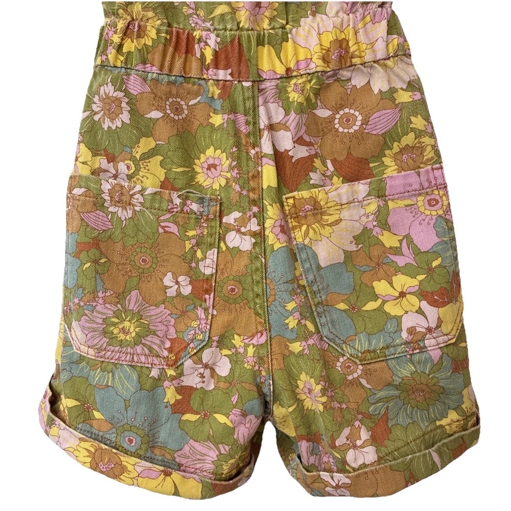 Show Me Your MuMu XS Denim Floral Boho Cannon Romper Groovy Blooms Extra Small - Picture 4 of 13